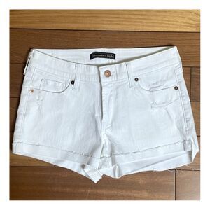 Abercrombie and Fitch Distressed White Jean Shorts 26